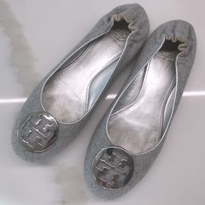 Tory Burch Wool Silver Reva Flats 11